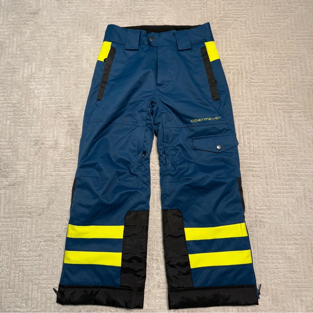 Obermeyer Dane Insulated ski Pants Snow pants Size Kids Small (8) Blue & Yellow